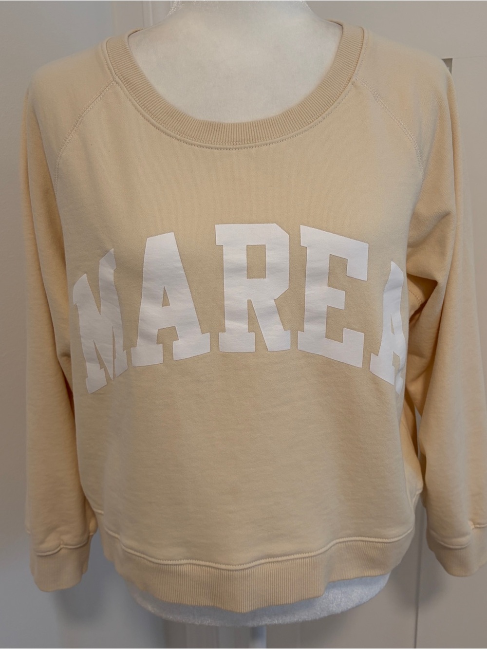 Marea by Liz Joy Women’s Sweatshirt XS Cream MAREA Graphic 100% Cotton*P13